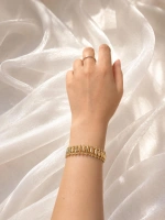 DÖNEN SİLİNDİR DETAYLI GOLD BİLEKLİK