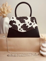 ELORA COW PRİNT DESEN SİYAH ÇANTA