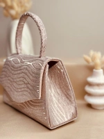 ELORA LİORA DALGA DESENLİ PUDRA ROSE GOLD SİMLİ ÇANTA