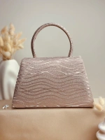 ELORA LİORA DALGA DESENLİ PUDRA ROSE GOLD SİMLİ ÇANTA