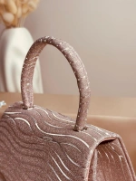 ELORA LİORA DALGA DESENLİ PUDRA ROSE GOLD SİMLİ ÇANTA