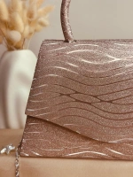 ELORA LİORA DALGA DESENLİ PUDRA ROSE GOLD SİMLİ ÇANTA