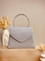ELORA LUREX DOKULU SİMLİ GÜMÜŞ ÇANTA