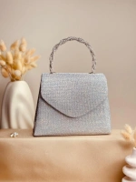 ELORA LUREX DOKULU SİMLİ GÜMÜŞ ÇANTA