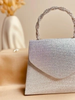 ELORA LUREX DOKULU SİMLİ GÜMÜŞ ÇANTA