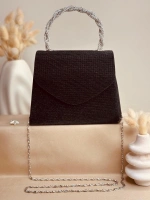 ELORA LUREX DOKULU SİMLİ SİYAH ÇANTA