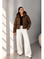 KAHVERENGİ KAPÜŞONLU FERMUARLI ŞİŞME MONT