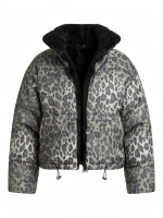 LEOPAR HAKİ PELUŞ YAKALI KAPİTONE MONT