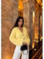 SARI SAKALLI GOLD DÜĞMELİ V YAKA TRİKO