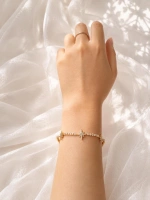 YILDIZ DETAYLI TAŞLI GOLD BİLEKLİK