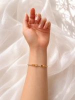 YILDIZ DETAYLI TAŞLI GOLD BİLEKLİK
