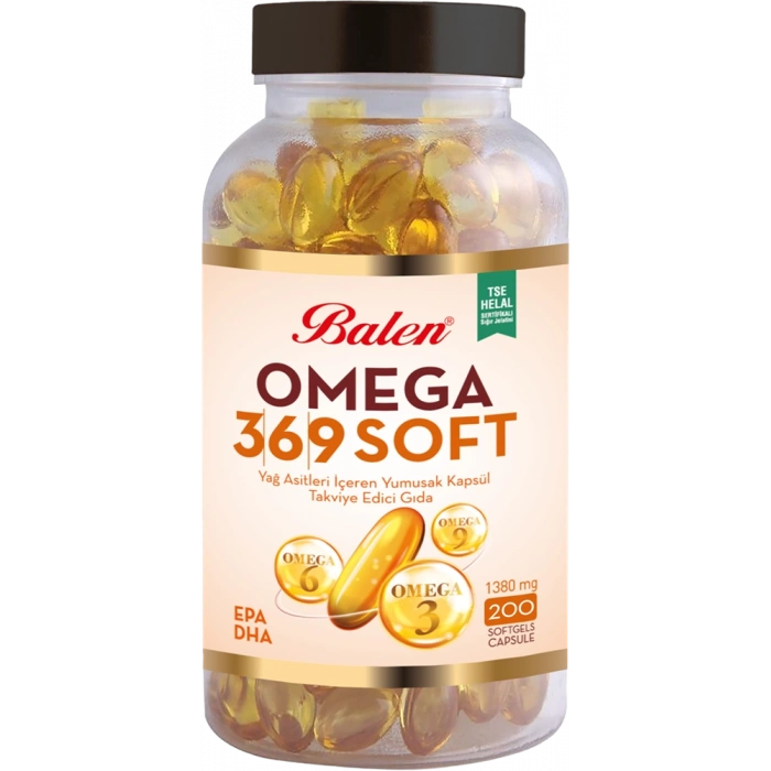 BALEN Omega 3,6,9 Soft Yağ Asitleri İçeren Yumuşak Kapsül 1380 MG*200