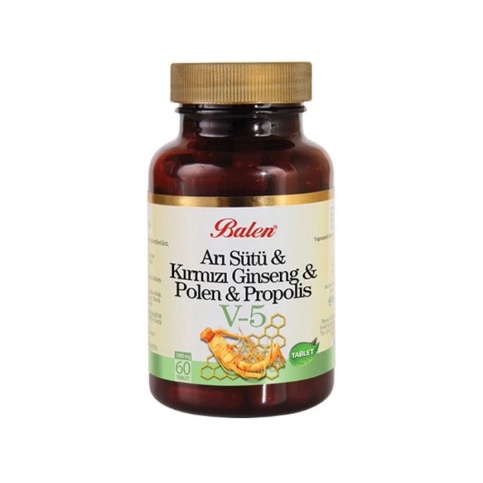 BALEN (V5) Arı Sütü& Ginseng& Polen& Propolis Tablet 1015 Mg* 60 Adet