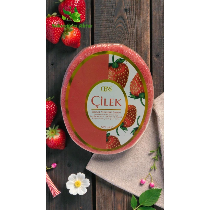 Çilek Süngerli Sabun