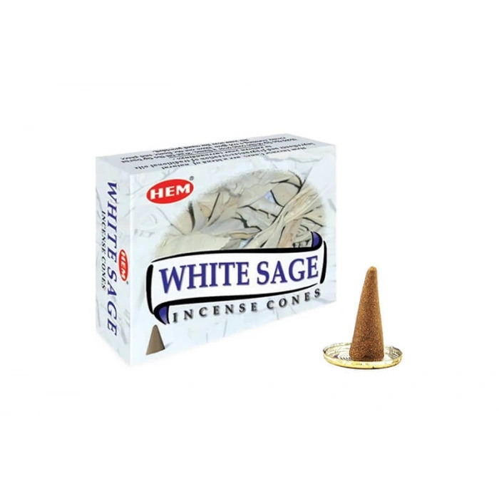 Hem White Sage (Beyaz Adaçayı) Konik Tütsü 10’lu Paket