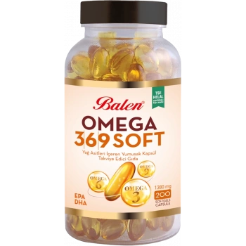 BALEN Omega 3,6,9 Soft Yağ Asitleri İçeren Yumuşak Kapsül 1380 MG*200