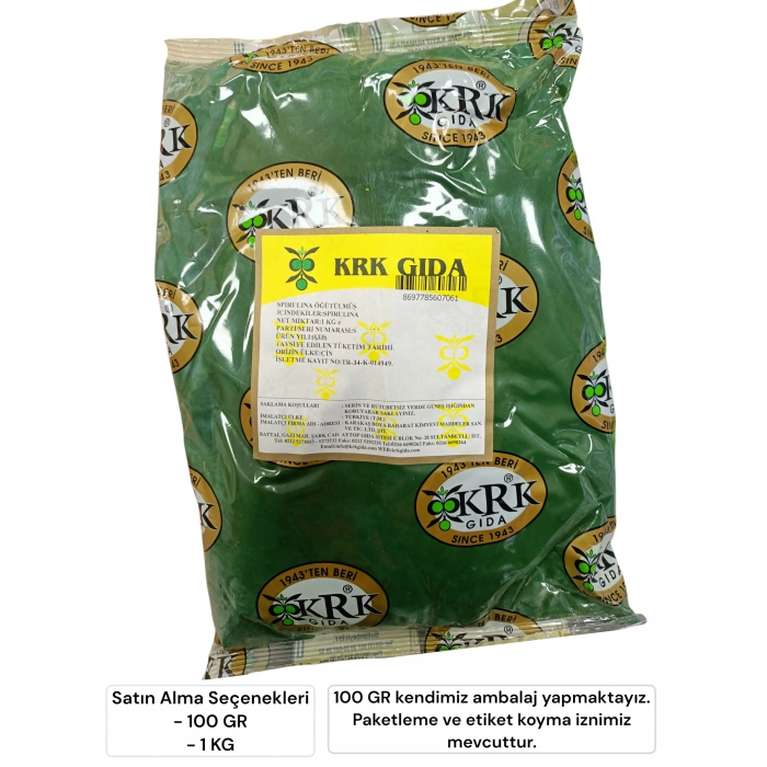 Spirulina Toz Yosun Saf