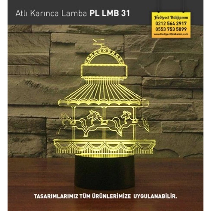 3D Atlı Karınca Led Lamba PL LMB 31