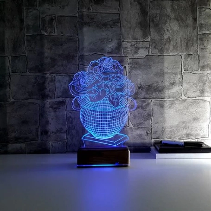 3D Çiçekli Vazo PL LMB 35