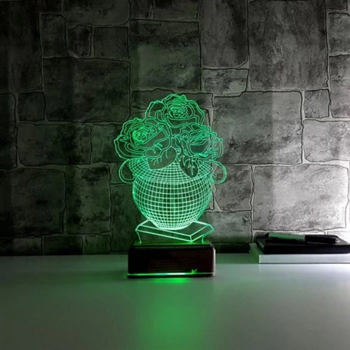 3D Çiçekli Vazo PL LMB 35