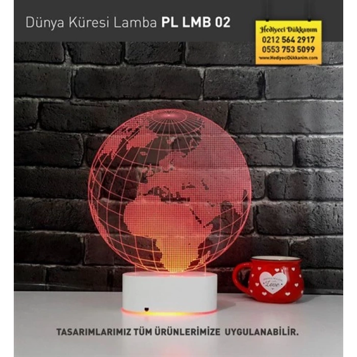 3D Dünya Küresi Lamba PL LMB 02