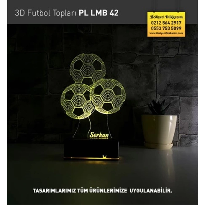 3D Futbol Topları Led Lamba PL LMB 42