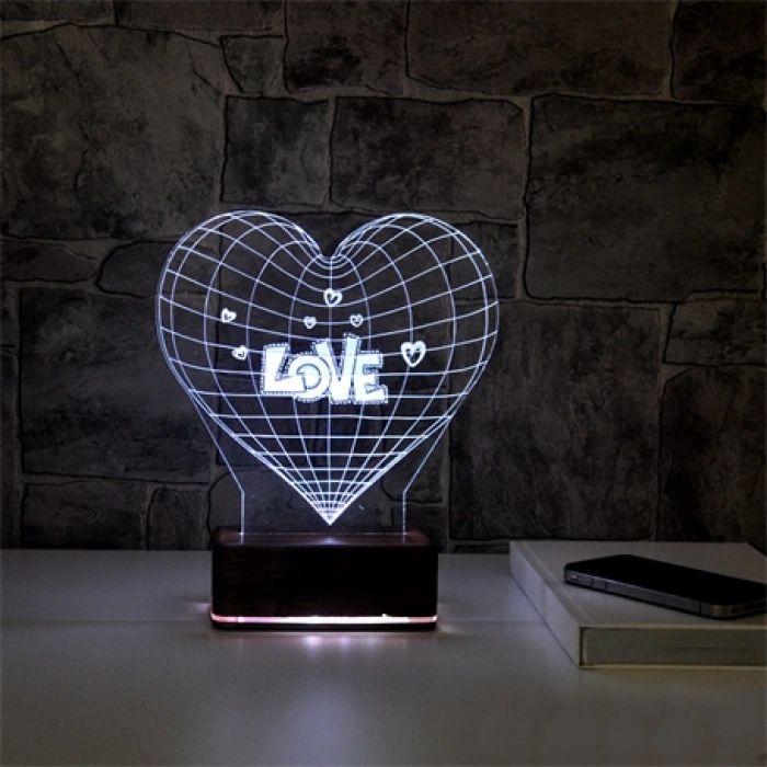 3D Kalp Led Lamba PL LMB 25