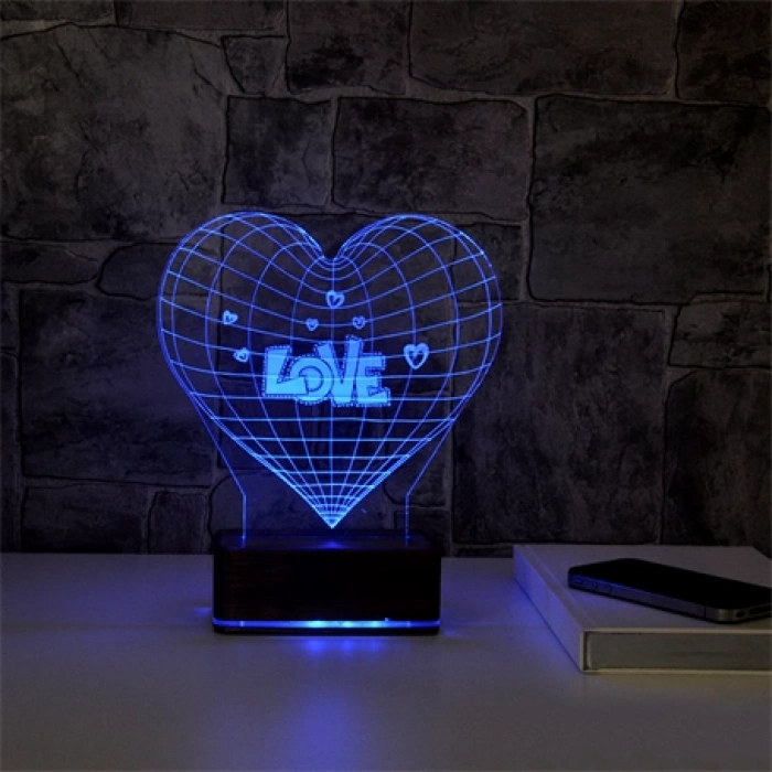 3D Kalp Led Lamba PL LMB 25