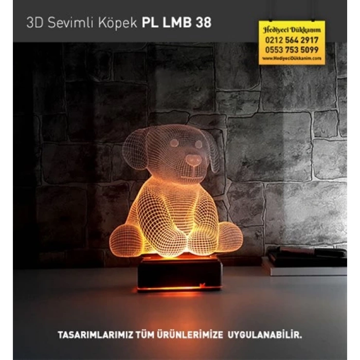 3D Sevimli Köpek Led Lamba PL LMB 38