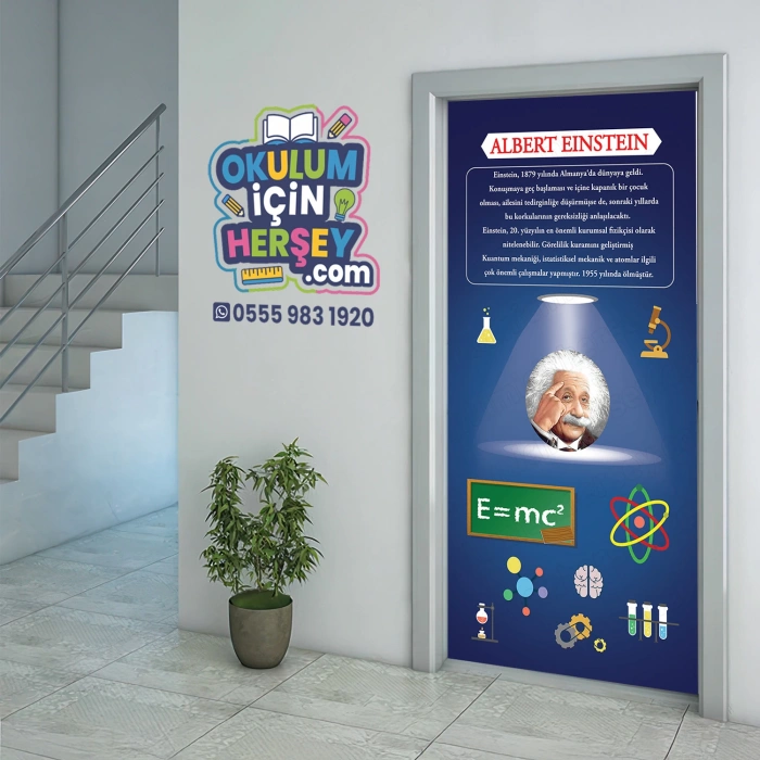 Albert Einstein Kapı Giydirme 33
