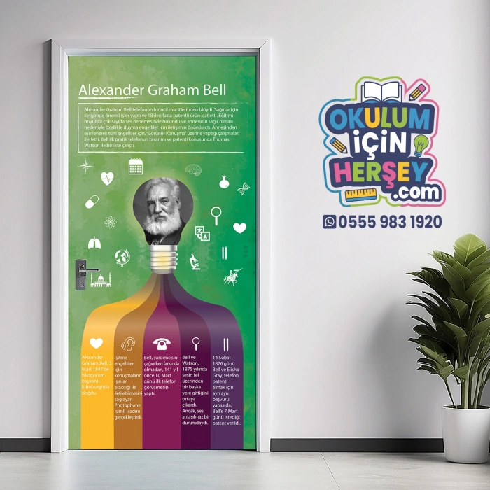 Alexander Graham Bell Bilim İnsanları Kapı Giydirme 52