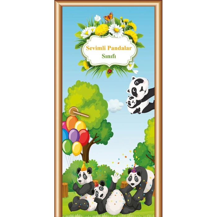 Anasınıfı Sevimli Pandalar Sınıfı Kapı Giydirme 213
