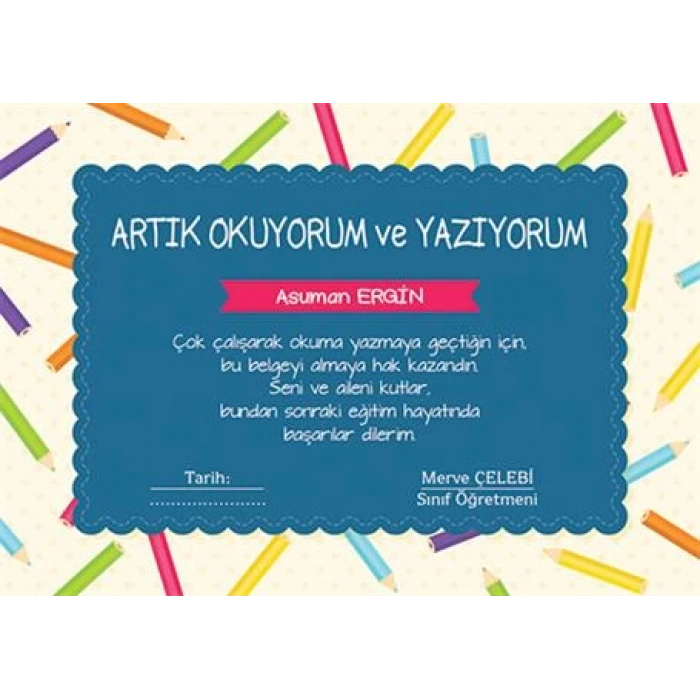 Artık Okuyorum ve Yazıyorum Belgesi OYB 3