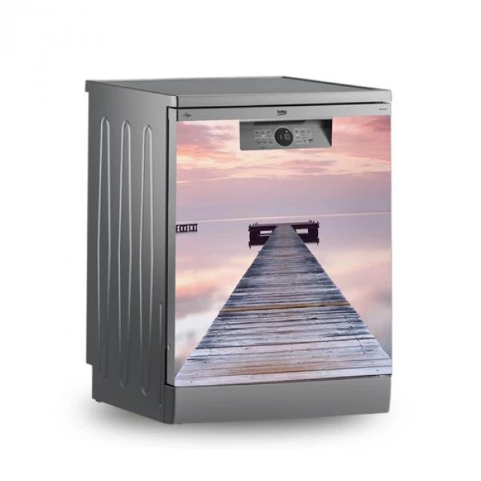 Buzdolabı ve Bulaşık Makinesi Kaplama Folyo Sticker İskele Deniz Manzaralı 40