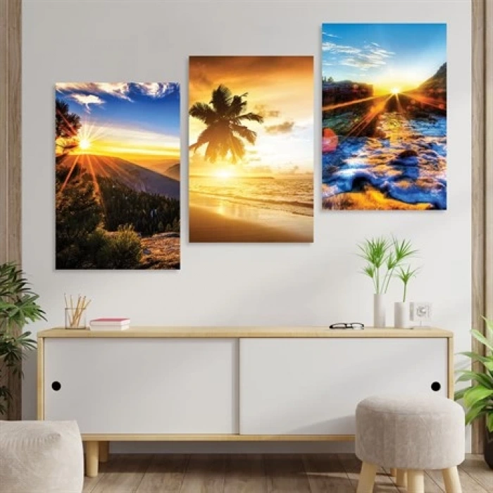 Günışığı 3lü Duvar Tablo Seti