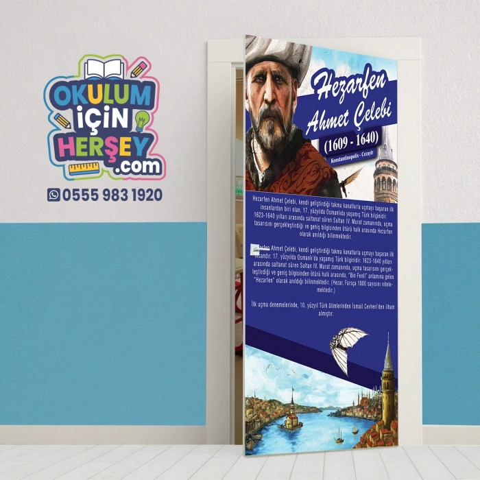 Hezarfen Ahmet Çelebi Bilim İnsanları Kapı Giydirme 87