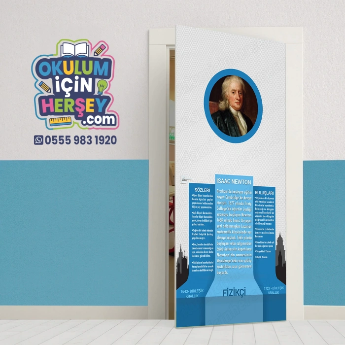 Isaac Newton Bilim İnsanları Kapı Giydirme 24