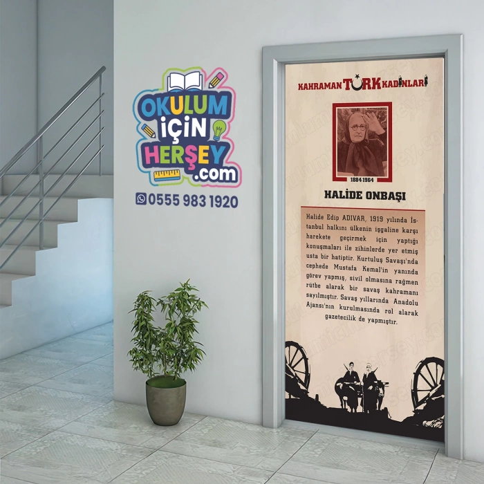 Kahraman Türk Kadınları HALİDE EDİP ADIVAR Kapı Giydirme 06