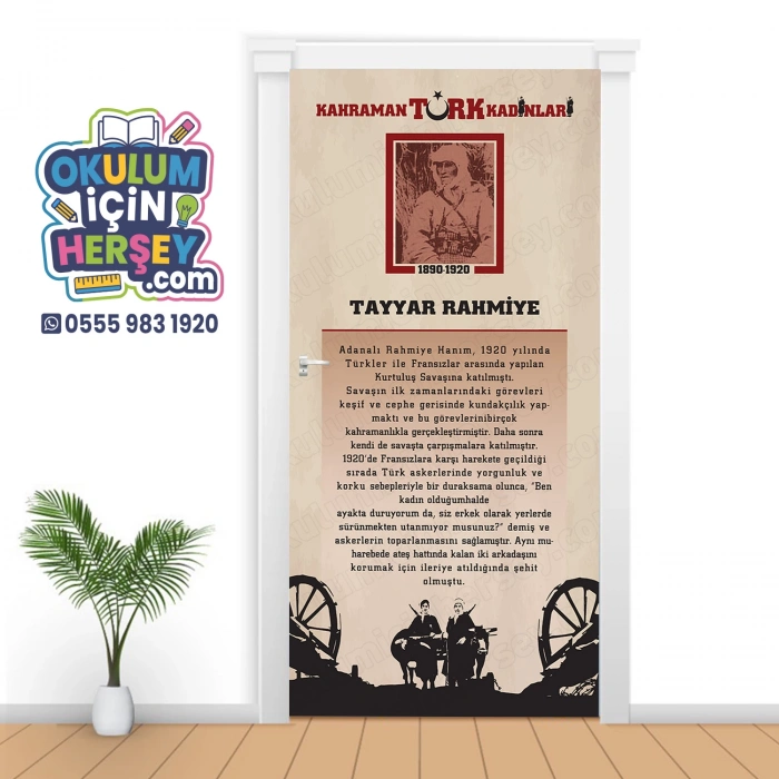 Kahraman Türk Kadınları TAYYAR RAHMİYE Kapı Giydirme 10
