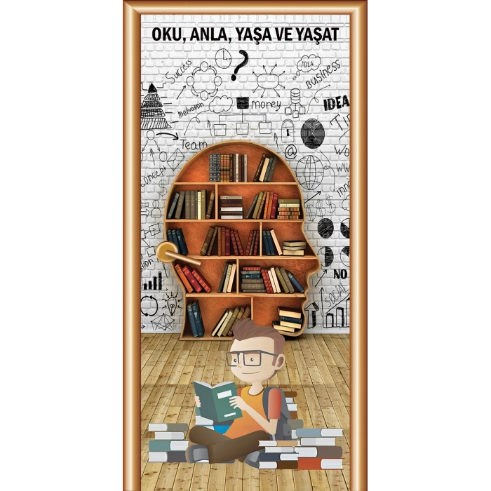 Kütüphane Kapı Giydirme 60