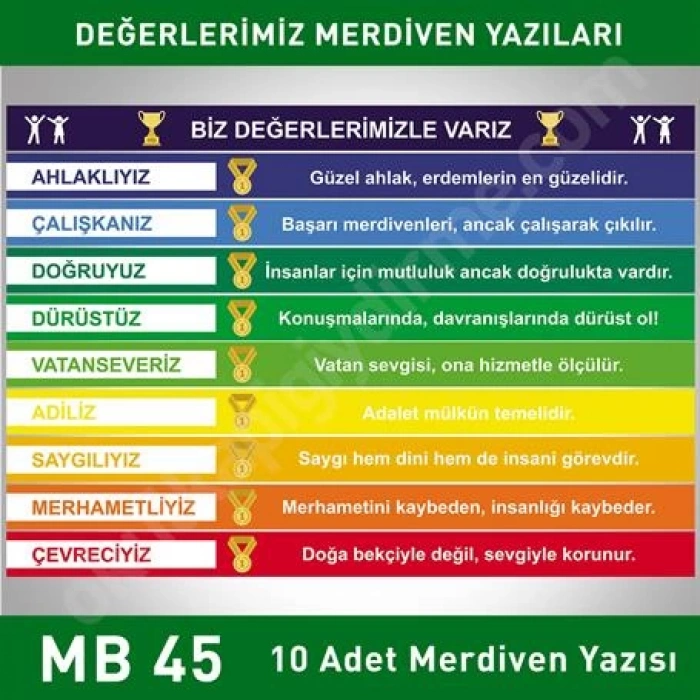 Merdiven Yazıları Biz Değerlerimizle Varız MB 045
