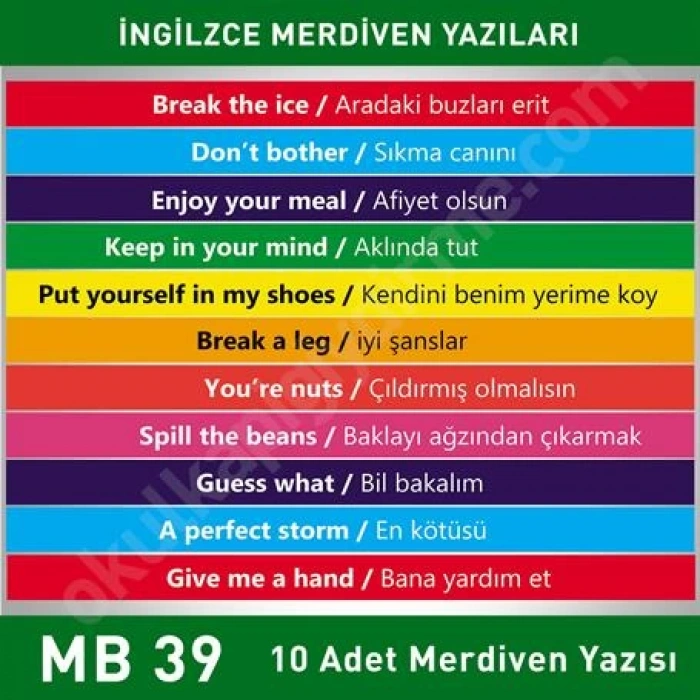 Merdiven Yazıları İngilizce MB 039