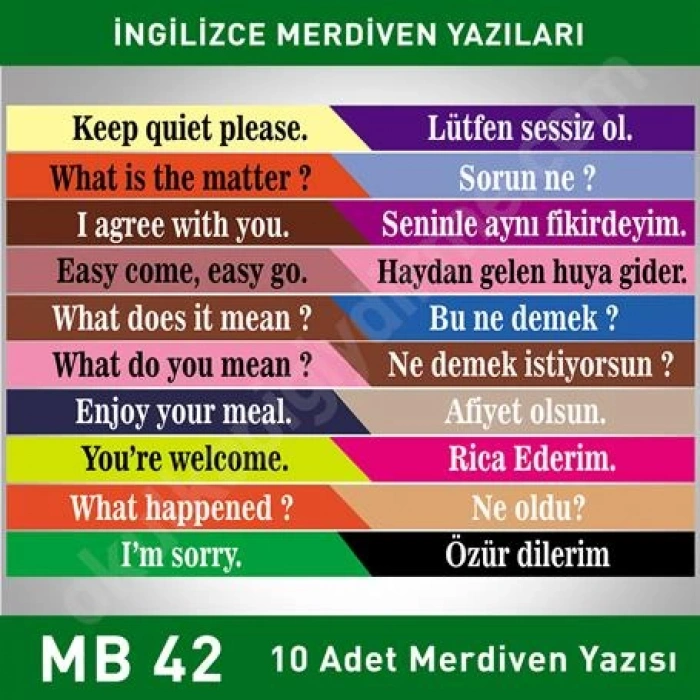 Merdiven Yazıları İngilizce MB 042