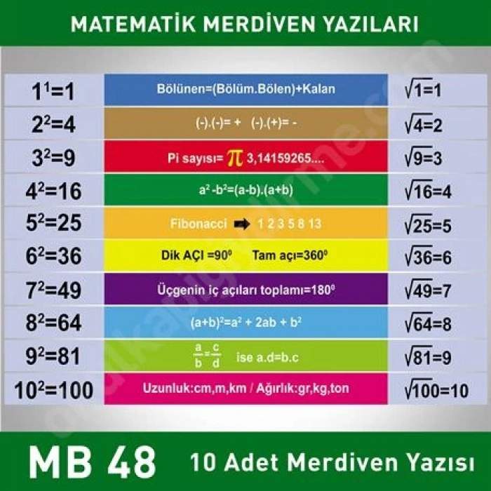 Merdiven Yazıları Matematik MB 048