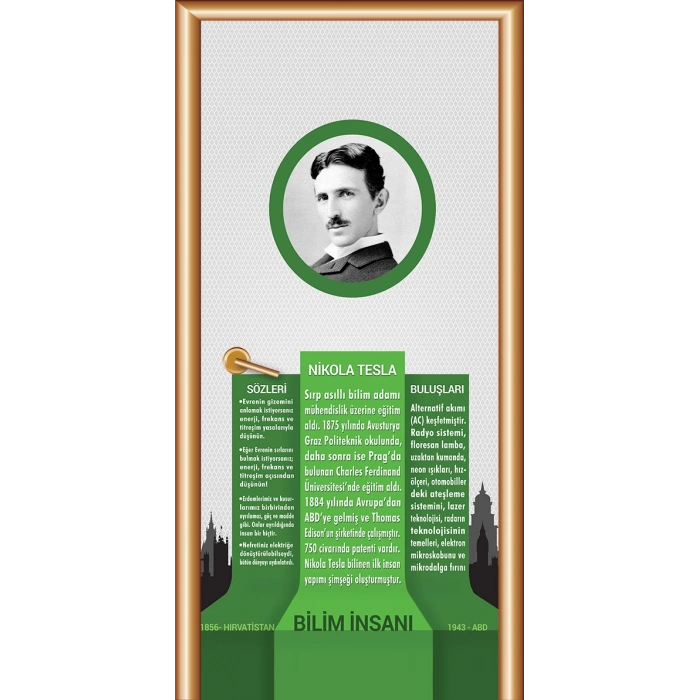 Nikola Tesla Bilim İnsanları Kapı Giydirme 26