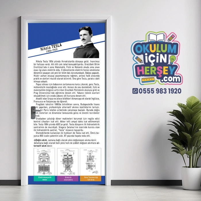 Nikola Tesla Bilim İnsanları Kapı Giydirme 72