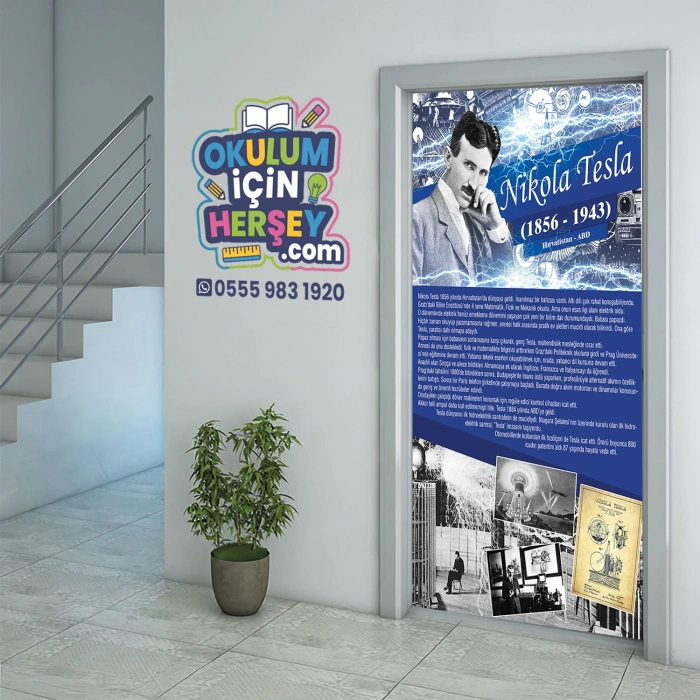 Nikola Tesla Bilim İnsanları Kapı Giydirme 91