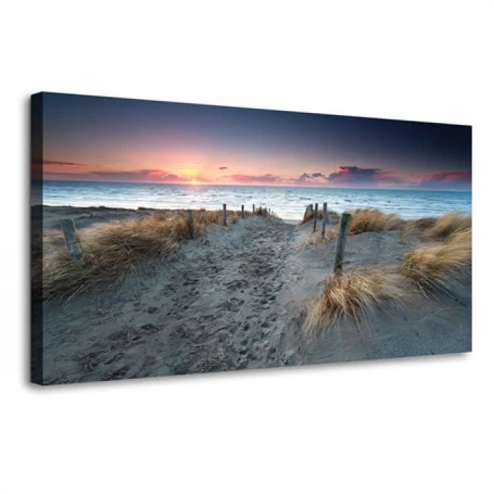 Plaj Gün Batımı Okyanus Kanvas Tablo