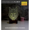 3D Kurt Kafası Led Lamba PL LMB 39