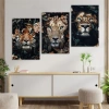 Afrikalı Aslanlar 3lü Duvar Tablo Seti